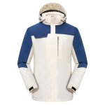 Veste de ski homme - hugo - 3 en 1 impermable - blanc - coupe - vent - doubl polaire