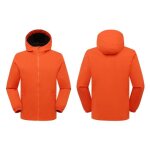 Veste de ski impermable lger coupe - vent randonne avec capuche - orange