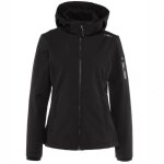 Veste softshell cmp pour femmes avec capuche amovible - noir - randonne - impermable - respirant