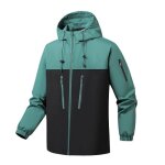 Veste softshell homme capuche bicolore coupe vent impermeable lgre - vert fonce