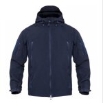Veste softshell homme - impermable chaude et coupe - vent - bleu marine - pour randonne et camping