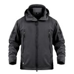 Veste softshell homme impermable chaude polaire coupe - vent randonne camping - noir