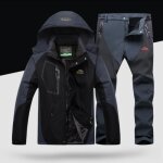 Veste softshell homme impermable de marque ensemble 2 pices - gris - sports dhiver - respirant - gris ...
