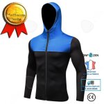 Veste de sport confo pour entranement de course  pied  capuche coupe - vent et schage rapide - bleu ...