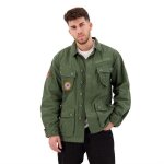 Veste superdry tropical combat - thym - homme - coupe décontractée - 7 poches - patchs graphiques Veste superdry tropical combat - thym - homme - coupe décontractée - 7 poches - patchs graphiques