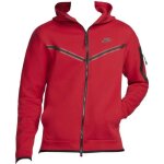Veste de survtement nike tech fleece full zip - rouge - multisport - manches longues