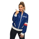 Veste de survêtement bleu supporter france femme Veste de survêtement bleu supporter france femme