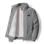 Veste en velours ctel pour hommes - remycoo - gris - chaude et de haute qualit