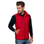 Veste zipp� softshell sans manche homme - - rouge