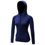 Veste zippe de sport femme capuche pour running fitness stretch schage rapide couleur unie