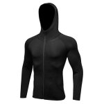 Veste zippée de sport homme capuche pour fitness stretch séchage rapide couleur unie Veste zippée de sport homme capuche pour fitness stretch séchage rapide couleur unie