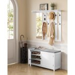 Vestiaire double porte coussin amovible largeur de 102 cm blanc nuage Vestiaire double porte coussin amovible largeur de 102 cm blanc nuage