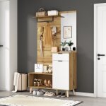 Vestiaire dentre 10437190cm - okwish - avec miroir banc  chaussures 1 tiroir et 1porte tagre et ...