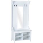 Homcom - vestiaire dentr�e - bois - 80x40x170cm - blanc