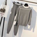 Vtementsautomne hiver grande taille survtement femmes tricot 2 pices ensemble  manches longues pulls ...