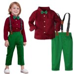Vtement bebe garon nol ensemble enfant automne et hiver tenue fete ceremonie chemises haut et pantalons ...