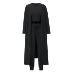 Vetement femme tricot 3 pieces ensemble cardigan debardeur et pantalon taille elastique sport couleur ...