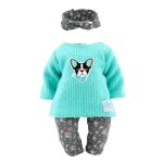 Vtements pour poupon - gipsy - bleu / gris - 36 cm