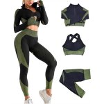 V�tement de sport femme 3 pi�ces surv�tements dentra�nement ensembles brassi�re haut legging de yoga ...