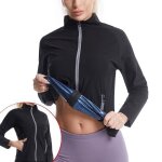 Vetement de sudation femme gilet t shirt minceur ceinture fermeture �clair fitness sport veste amincissante ...