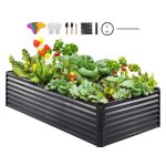 Vevor jardini�re lit de jardin sur�lev� potager m�tal galvanis� 240x120x60 cm