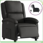 Vgeby fauteuil inclinable électrique noir cuir véritable - 7894202804541 Vgeby fauteuil inclinable électrique noir cuir véritable - 7894202804541