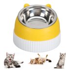 Vgeby gamelle pour chat surleve incline  15 en plastique anti - drapant deux bols pour chat et ...