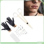 Vgeby kit piercing corps 20pcs: bijoux acier mdical pinces gants aiguilles