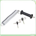 Vgeby kit portillon cl�ture �lectrique pp fer 5 m�tres animaux poign�e isol�e ongles pour b�tail