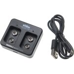 Vhbw chargeur de piles 2 slots pour batteries piles domestiques ni - cd nimh li - ion (piles bloc 9v) ...