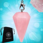 Vibratis pendule divinatoire de radiesthsie en quartz rose forme cne - pendule en pierre quartz rose ...
