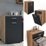 Armoire de salle de bain matteo 50x78. 5cm anthracite chne de force dor vicco