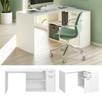 Vicco bureau bureau en angle ensemble bureau + meuble robin blanc bureau informatique Vicco bureau bureau en angle ensemble bureau + meuble robin blanc bureau informatique
