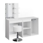 Vicco coiffeuse isabelle blanc 140 cm avec led tabouret et armoire Vicco coiffeuse isabelle blanc 140 cm avec led tabouret et armoire