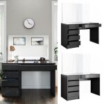 Vicco coiffeuse table de coiffeuse commode de coiffeuse sherry anthracite miroir