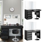 Vicco coiffeuse table de coiffeuse commode de coiffeuse sherry anthracite miroir (tabouret )