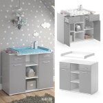 Vicco commode  langer table  langer tagre  langer leonie blanc gris avec plan  langer tagre bb ...
