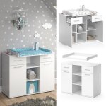 Vicco commode  langer table  langer tagre  langer leonie blanc avec plan  langer tagre bb