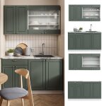 Cuisine fame - line 140cm sans pt vert or campagne / blanc vicco 38029