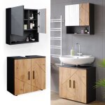 Meubles bain irma 2 pi�ces armoire basse 60 cm ch�ne de force dor� / anthracite vicco