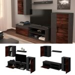 Vicco ensemble de meubles salon mur tv meuble bas berno fonc style ancien tv meuble suspendu