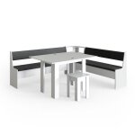 Groupe de banquettes dangle roman 210x180cm avec table blanc vicco 34314