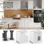 Meuble bas sous - �vier fame - line 80cm avec �tag�re sans pt blanc haute brillance / blanc vicco 33501 ...