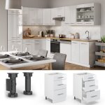 Meuble cuisine fame - line 50cm sans pt blanc haute brillance blanc vicco