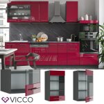 Armoire en verre fame - line 40cm rouge bordeaux haute brillance vicco