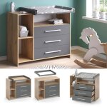 Vicco meuble à langer étagère à langer oskar chêne anthracite buffet Vicco meuble à langer étagère à langer oskar chêne anthracite buffet