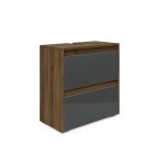 Meuble sous vasque simple majest 60. 2x62. 1cm anthracite haute brillance marron vicco Meuble sous vasque simple majest 60. 2x62. 1cm anthracite haute brillance marron vicco