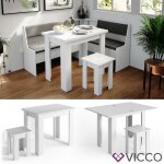 Vicco table de salle  manger avec chaise roman blanc 90 x 60 cm