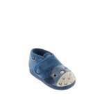 Victoria chaussons b�b� bleu imprim� animal - pantoufles dint�rieur taille 20 fermeture scratch