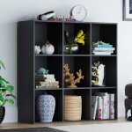 Vida designs durham cube bibliothque de rangement pour salon ou bureau 9 cubesnoir